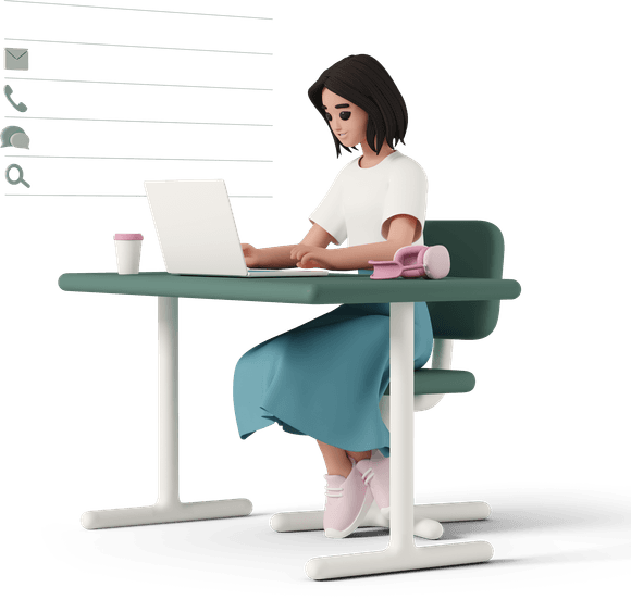 Process Illustration - Person working at desk